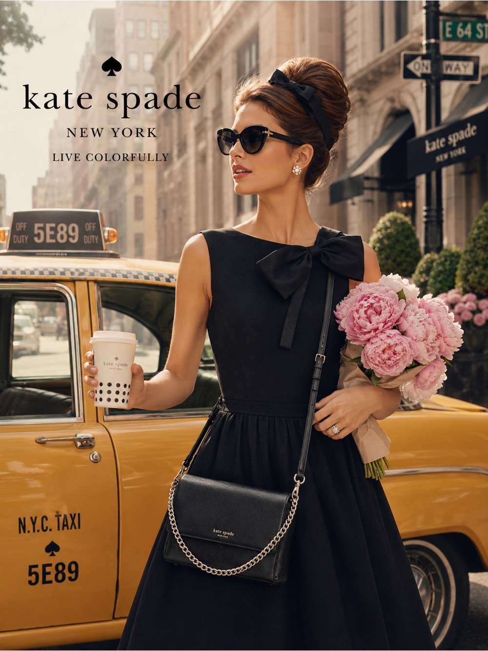Kate Spade Laurel Way Greer‎ Black Crossbody Bag With Silver Chain Like New